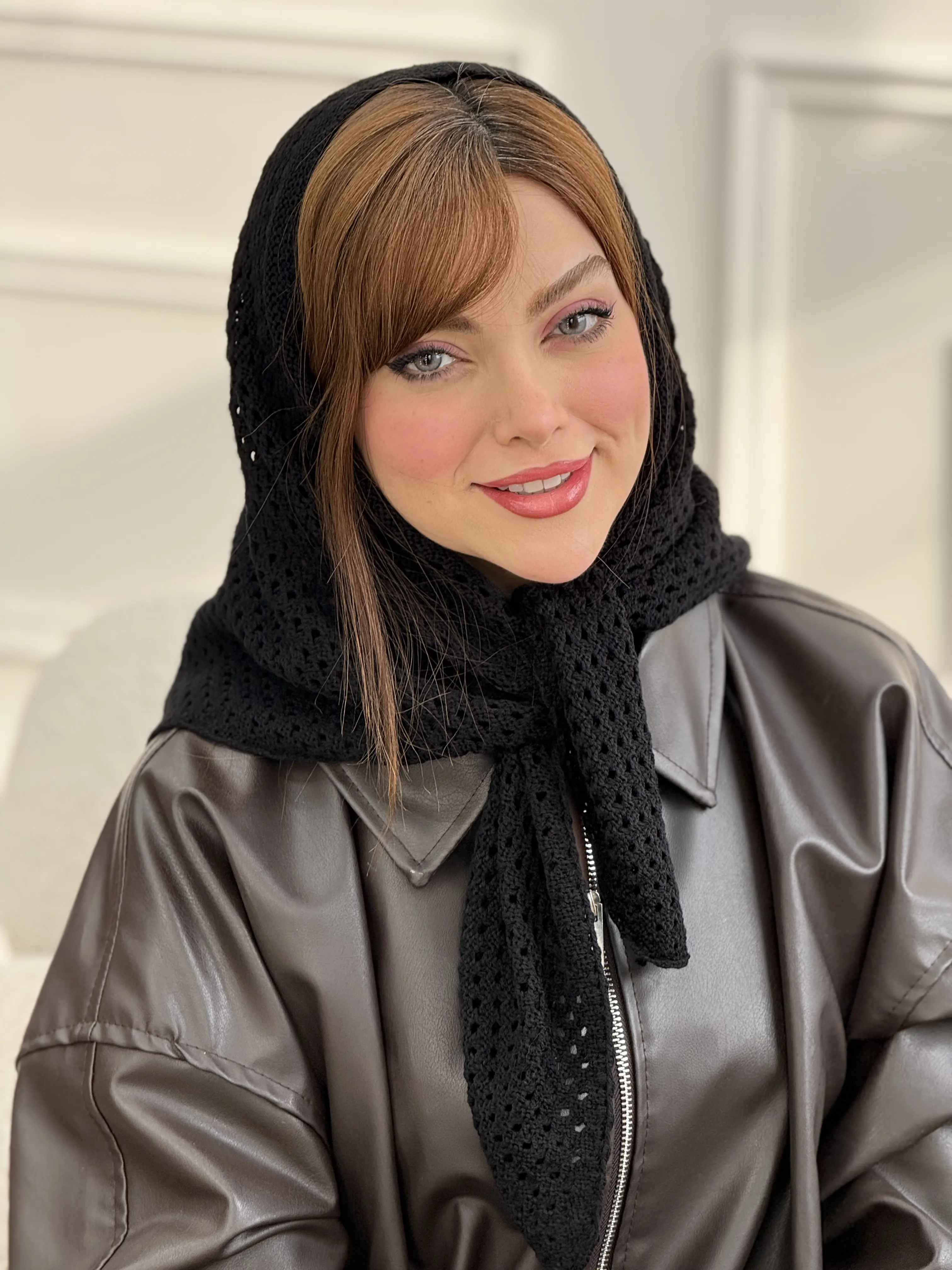 مینی اسکارف سه گوش بافت